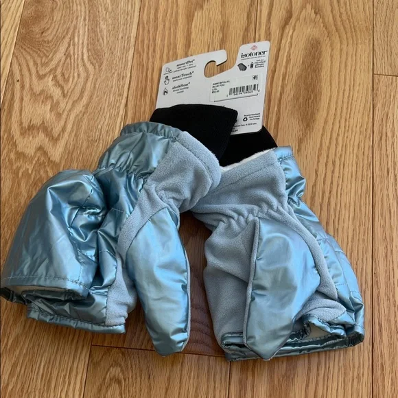 New! Isotoner women’s L/XL Blue  snow/rain repellent fleece lined gloves. - Picture 2 of 8